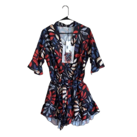 GABRIELLE MOLLY BRACKEN Women's Large Jungle Playsuit Romper New Feminine - Picture 1 of 10